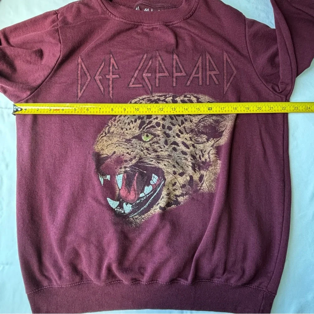Def Leppard Burgundy Crew Neck Sweatshirt
